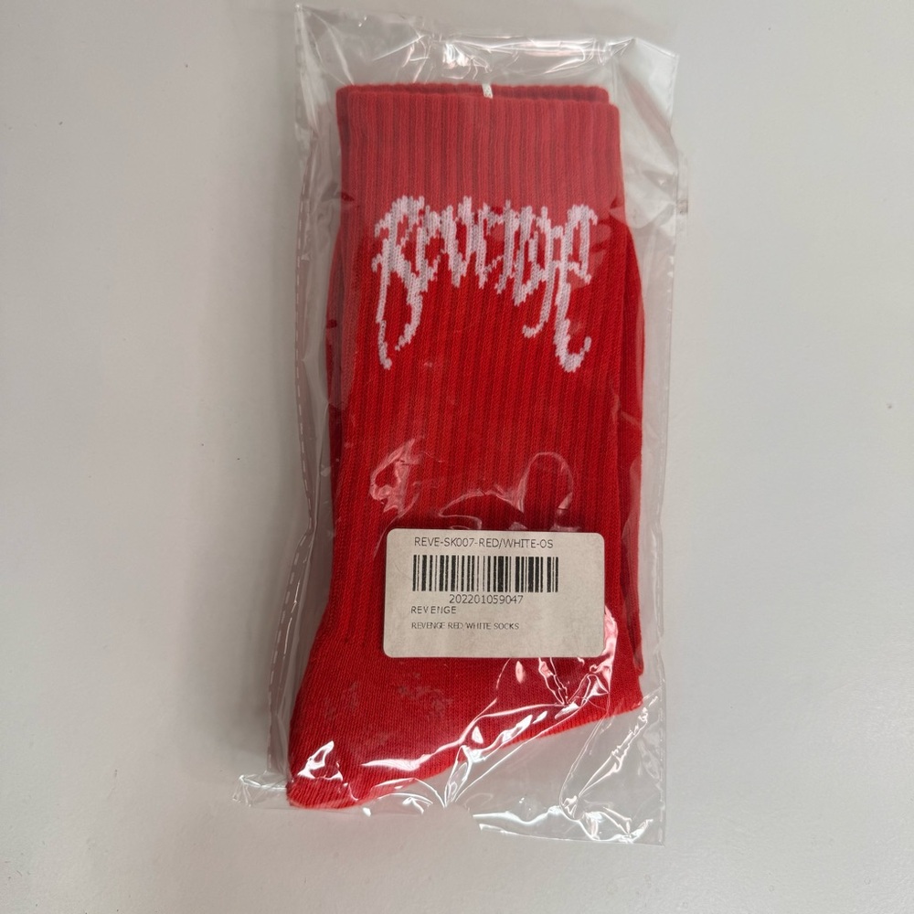 Revenge arch logo socks red white underwear graffiti designer streetwear classic